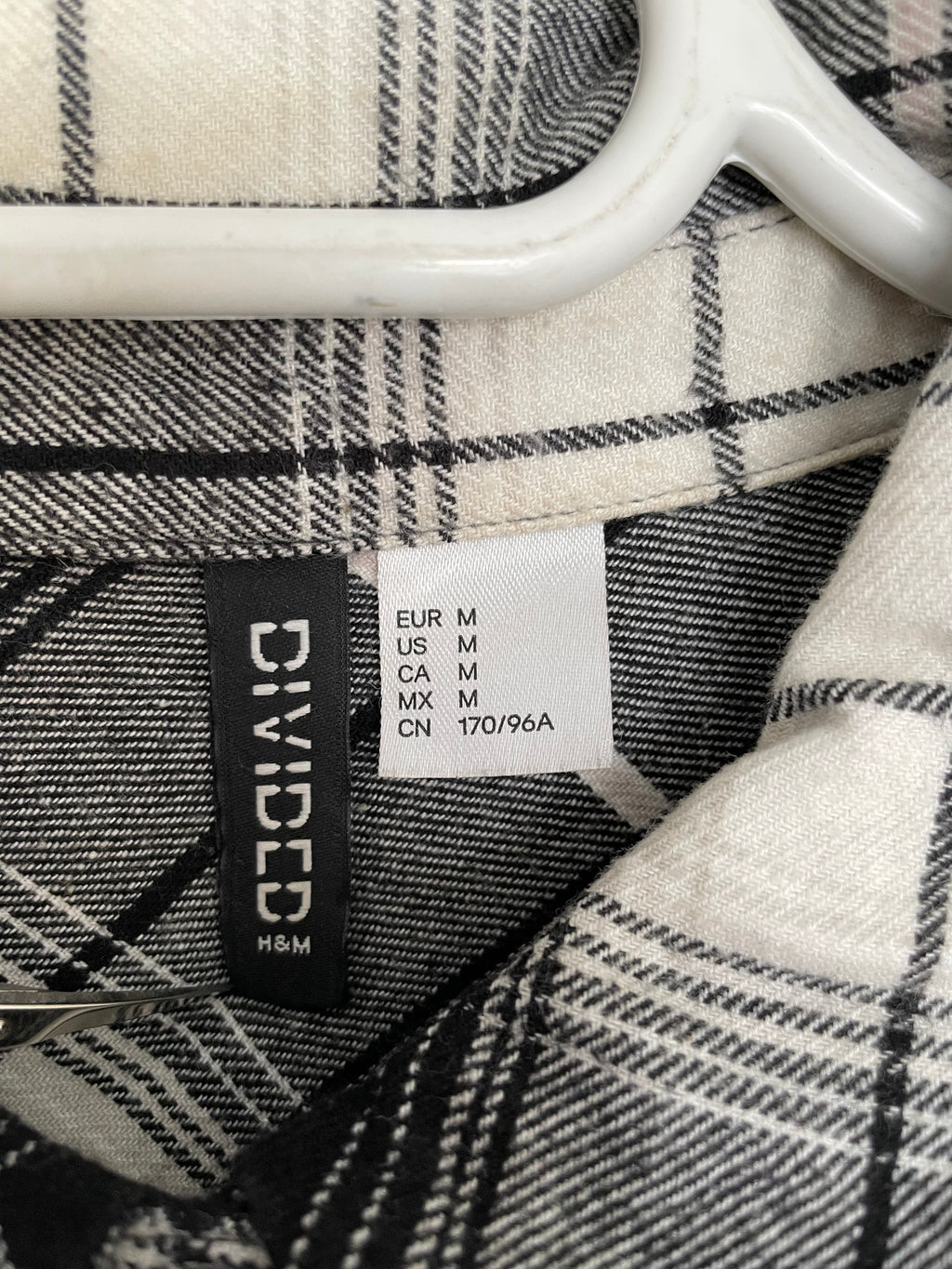 Camisa Cuadros B/N Manga Larga (M amplio)